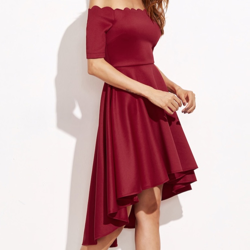 Burgundy Hi-Low dress